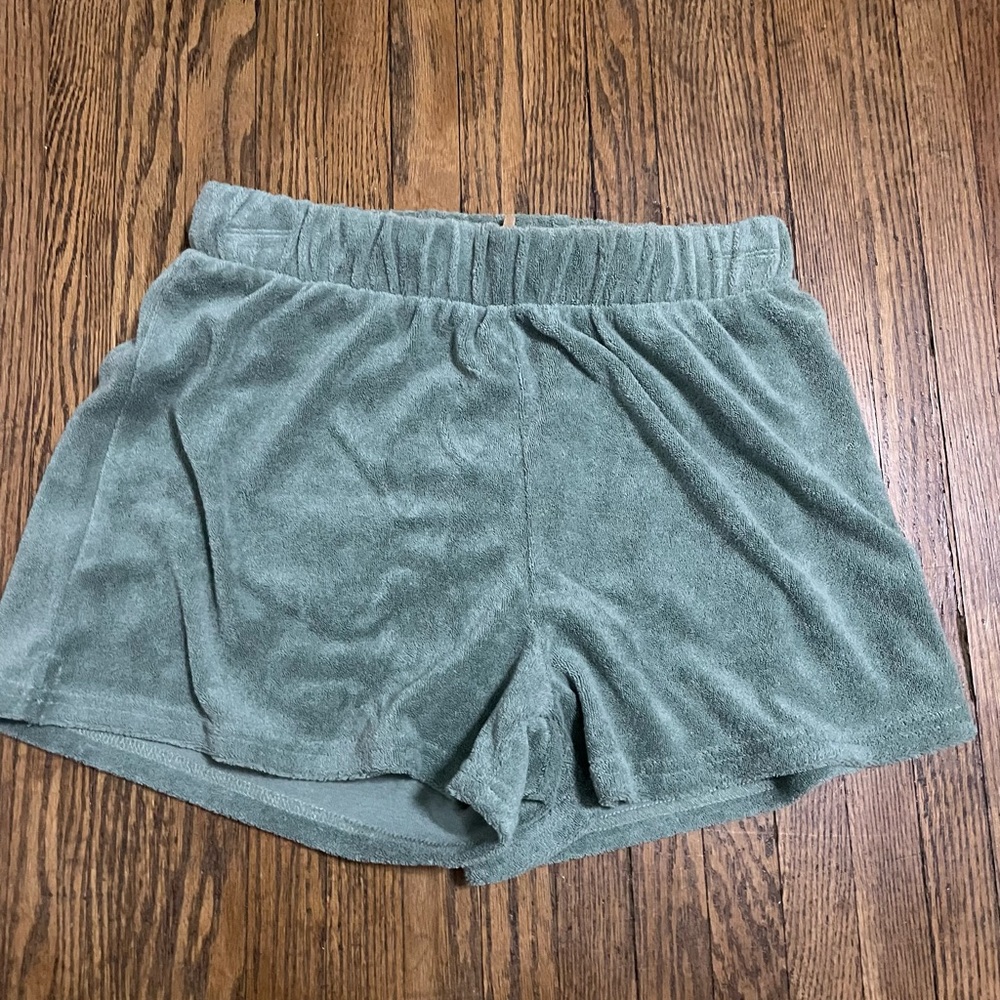 Harlow Sage Terry Cloth Athletic Shorts